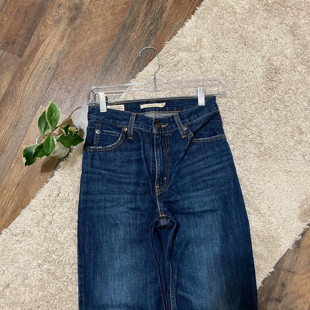 Levi's Premium Size 23 Dark Wash Whiskered High-Rise Dad Jeans - Picture 3 of 9